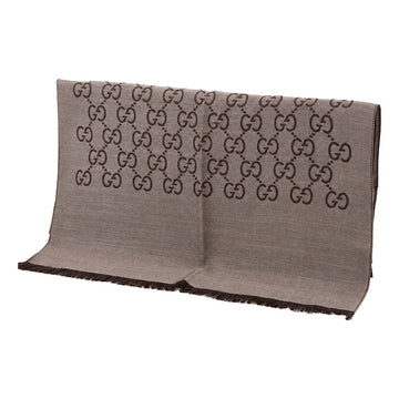 GUCCI ウール シルク ジャカード トゥートンスカーフ ブラウン 165904 3G646 9664 160336242 [P]