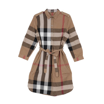 Burberry Kelsey Check Cotton Dress Brown 159885848 [P]