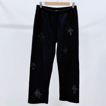 CHROME HEARTS Training Jogginghose aus Baumwolle mit Lederpatch schwarz 160338817 [P]