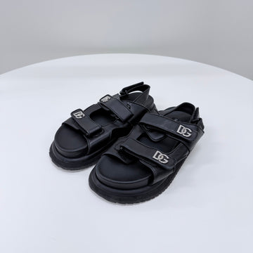 DOLCE & GABBANA Leder Sandalen Slipper Schwarz 160338824 [P]