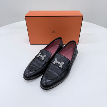 Hermes Leather Women's Loafers Black 160338847 [P]
