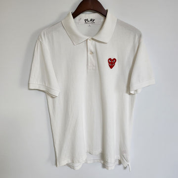 COMME DES GARCONS 229 Herren Kurzarm Polo T-Shirt mit Doppelherz-Patch PK AZ-T290 160339896 [P]
