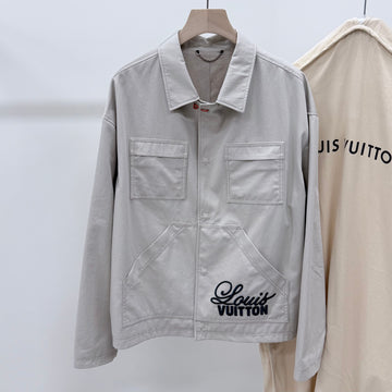 LOUIS VUITTON Arbeitsbekleidungs-Jacke mit gesticktem Logo Beige 54 160339898 [P]