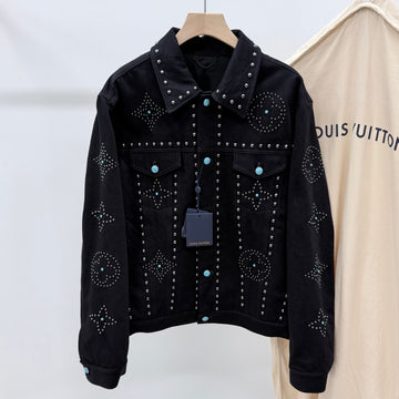 Louis Vuitton Embroidered Denim Jacket Black 160339971 [P]