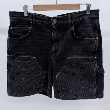 Louis Vuitton Monogram Carpenter Workwear Denim Shorts 34 160340043 [P]