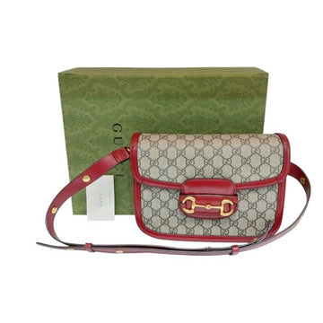 GUCCI Horsbit 1955 GG Schultertasche Rot Beige 602204 160343079 [P]