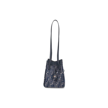 Fendi Mini FF Jacquard Bucket Bag Dark Blue 160299044 [P]