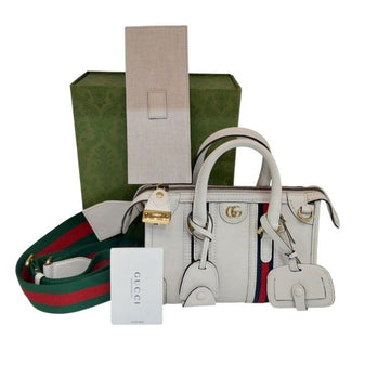 GUCCI Web Canvas Ophidia Bauletto Top Handle Mini Tote Bag 715771 160343395 [P]