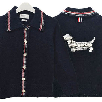 THOM BROWNE 26FW Damen Donegal RWB Streifen Hector Pointelle Strickjacke Navy (FKC719A Y1506 415) 160348685 [P]