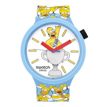 Swatch SB05Z100 THE SIMPSONS BEST. DAD. EVER. Unisex Urethane Watch 147332212 [P]