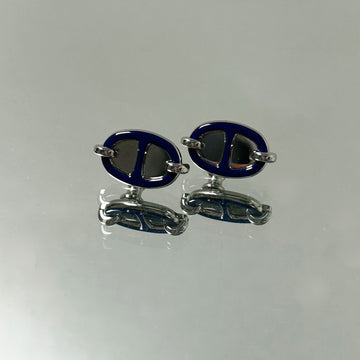 HERMES Blaue Mini Maillon Ohrringe 6VHEA20469 160348774 [P]