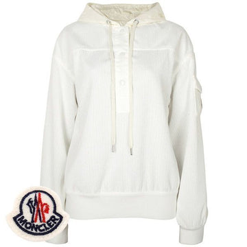 Moncler White Corduroy Hooded Long Sleeve T-Shirt 150542038 [P]