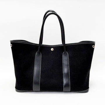 HERMES Schwarze Gartenparty Canvas-Faser PM Tote Tasche 4VHEB38763 139397455 [P]