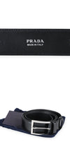 PRADA Herren Leder Gürtel mit Silber Schnalle (Schwarz) 2CC673 X72 F0002 152919977 [P]