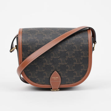 CELINE Trio Canvas Medium Polka Bag Tan 160103594 [P]