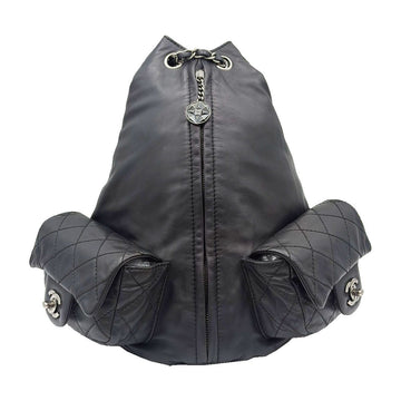 CHANEL Black Lambskin Quilted Backpack A65834 160354365 [P]