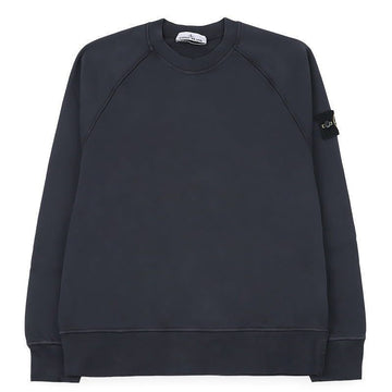 Stone Island Men's Patch Cotton Fleece Oversized Sweatshirt (Navy) L2S15 6100008 S0051 V002A 160354392 [P]