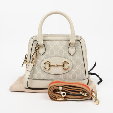 Gucci Horsebit 1955 Mini Top Handle Tote Bag White 160205184 [P]