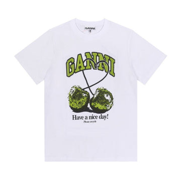 GANNI Damen T-Shirt mit Kurzarm T4291 151 151056044 [P]