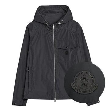Moncler Men's Logo Patch Hooded Zip-Up Jacket Black 152983403 [P]