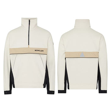 MONCLER グルノーブルロゴフリースハーフジップスウェットシャツ アイボリー 8G00013 89AK8 21I 149758003 [P]