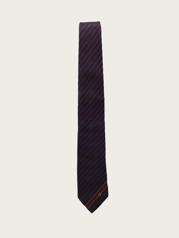 GUCCI ネイビー レッド ストライプ インターロッキング GG タイ 160365217 [P]