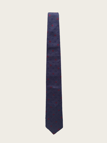 Gucci Silk Interlocking GG Jacquard Tie Blue Red 160365452 [P]