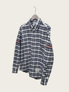 Thom Browne Navy White Arm Band Check Shirt 2 160365501 [P]