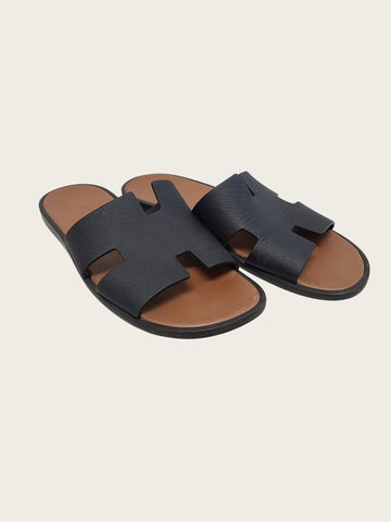 HERMES Schwarze H-Logo Izmir Männer Sandalen 160365559 [P]