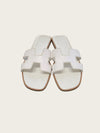 HERMES Weißes H-Logo Oran Damen Sandalen 160365567 [P]