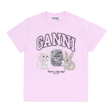 GANNI Tierlogo Damen Kurzarmshirt 160366355 [P]