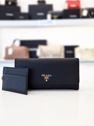 Prada Saffiano Long Wallet Black 1MH132 160366395 [P]