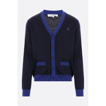 Maison Kitsune Bold Fox Head Patch Bicolor Cardigan Two-Tone NM00507KT1036 P476 152200933 [P]