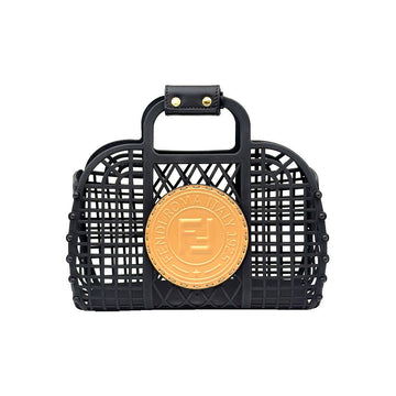 FENDI Mini Basket Tote Bag 8BH388 Schwarz 160367411 [P]