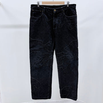 LOUIS VUITTON Monogram Patchwork Denim Hose Schwarz 34 160369719 [P]