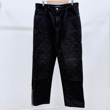 LOUIS VUITTON Monogram Workwear Carpenter Denim Hose Schwarz 160369744 [P]
