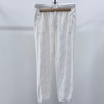 FENDI FF Logo Jacquard Trainings Jogginghose Weiß 160369823 [P]