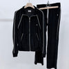 Celine Velvet Training Zip-Up Set Black 160369841 [P]