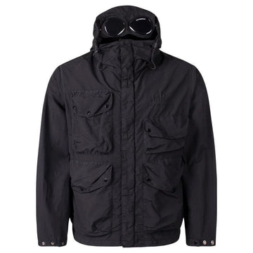CP Company CP 25SS Logo Embroidered Pocket Hooded Jacket Black 18CMOW050A 005991G 999 130764478 [P]