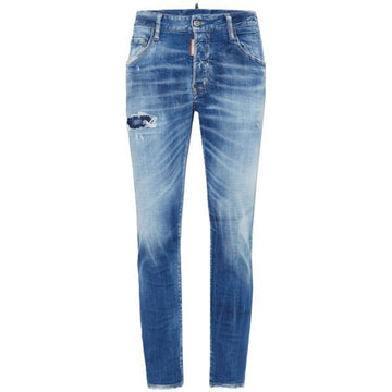 DSQUARED2 ミディアム スモール ホール ウォッシュ スケーター ジーンズ 156960912 [P]