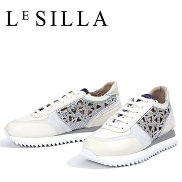 LE SILLA Laser Chiffon Carta Crystal Running Shoes 160401785 [P]