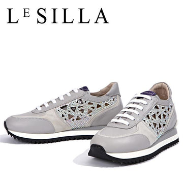 LE SILLA F69092 LASER CHIFFON ACCIAIO Kristall-Laufschuhe 160401786 [P]
