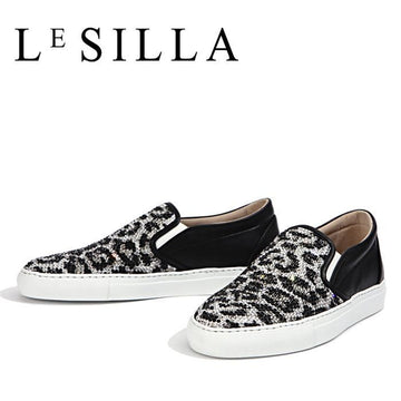 LE SILLA F17542 LEOPARD COUGAR Damen Kristall Slipper 160401795 [P]
