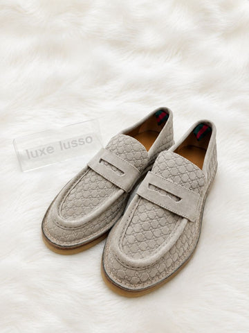 Gucci Men's Loafer Oatmeal GG Suede 831289 160401830 [P]
