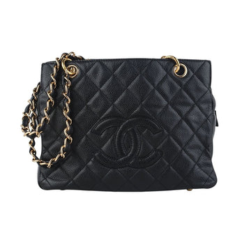 CHANEL Caviar Square CC Logo Gold Chain Shoulder Bag A18004 37751K 160402506 [P]