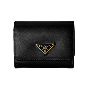 PRADA Damen Saffiano Geldbörse 1MH043 2CNP F0002 Metall Dreieck Schwarz 156558996 [P]