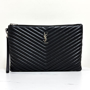 Saint Laurent Monogram Matelassé Clutch Bag Black 440222 160403334 [P]
