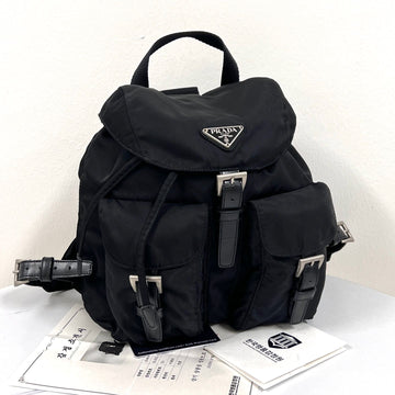 PRADA Nylon Dreieck Logo Rucksack Klein Schwarz 160403801 [P]