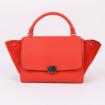 CELINE トラペーズ スモール オレンジ トップハンドル バッグ 160406094 [P]