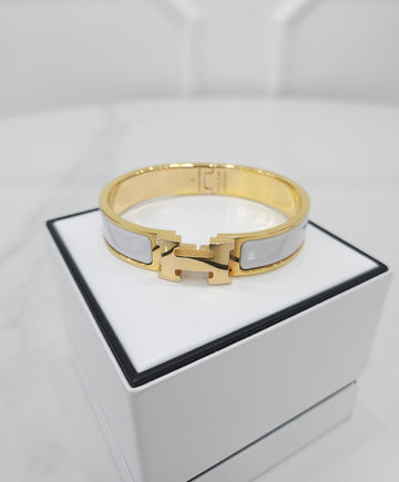 Hermes Click H Bracelet PM White Gold 160406241 [P]